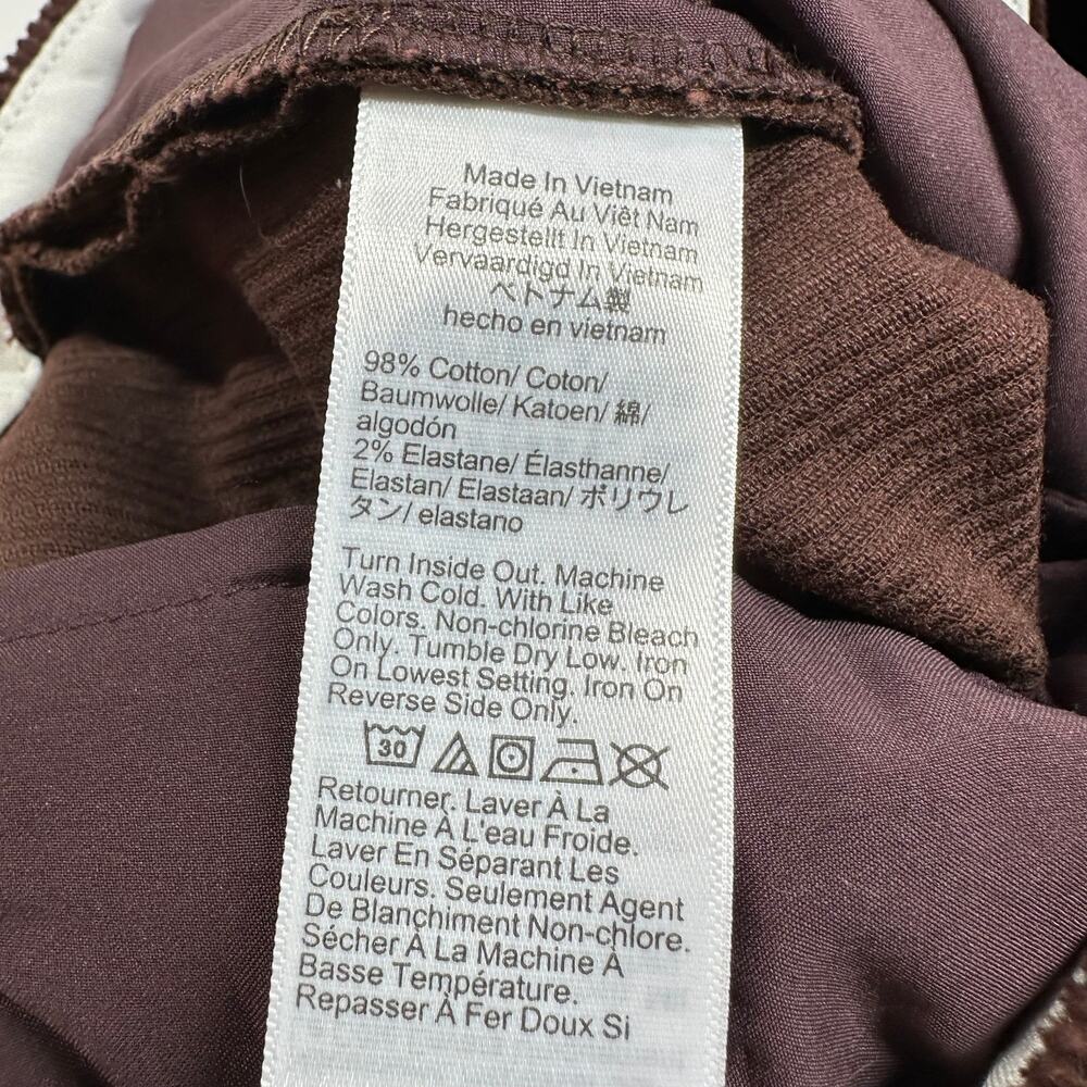 J.Crew Pants Womens 2 Petite Brown Wide Leg Trouser Stretch Corduroy Academia - Picture 5 of 13